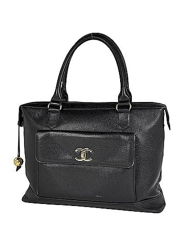 Chanel Chanel tote bag, Coco Mark, caviar leather, black, women's. (view 1)