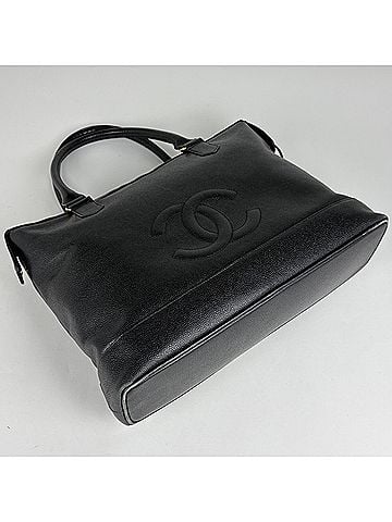 Chanel Chanel tote bag, Coco Mark, caviar leather, black, women's. (view 2)