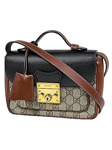Gucci Gucci GUCCI Handbag GG Pattern 2-Way Coated Canvas Beige Black Brown 658487 Women's (view 1)