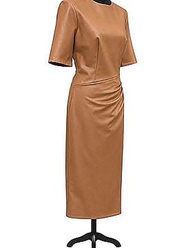Shoshanna Faux Leather Midi Dress Casual Dress (view 2)