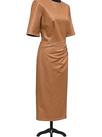 Shoshanna Faux Leather Midi Dress Casual Dress (view 2)