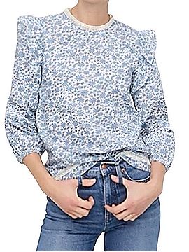 J.Crew Flutter Sleeve Shirt 3/4 Sleeve T-Shirt (view 1)