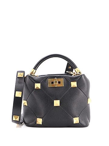 Valentino Garavani Roman Stud Top Handle Bag Quilted Leather Small (view 1)