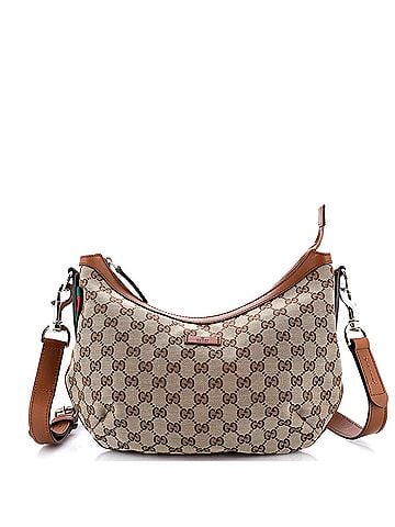 Gucci Saddle Zip Messenger Bag GG Canvas with Leather Medium (view 1)