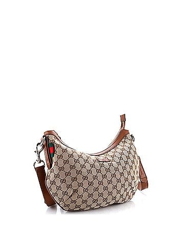 Gucci Saddle Zip Messenger Bag GG Canvas with Leather Medium (view 2)