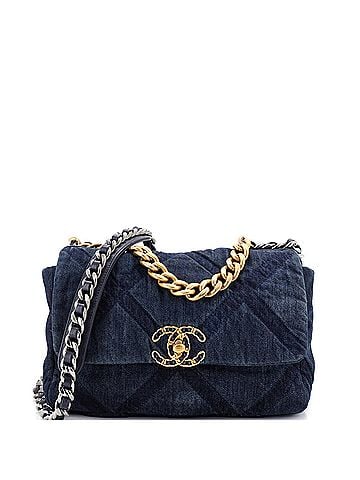 Chanel 19 Flap Bag Quilted Denim Medium (view 1)