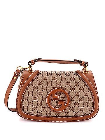 Gucci Blondie NM Top Handle Bag GG Canvas with Leather Medium (view 1)