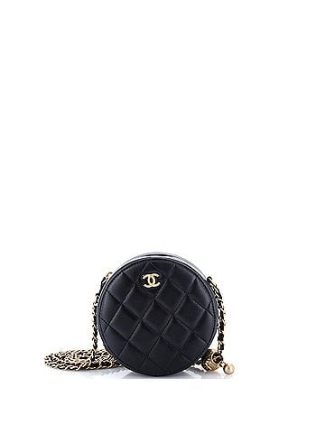 Chanel Pearl Crush Round Clutch with Chain Quilted Lambskin (view 1)