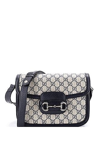 Gucci Horsebit 1955 Shoulder Bag GG Coated Canvas with Leather Small (view 1)
