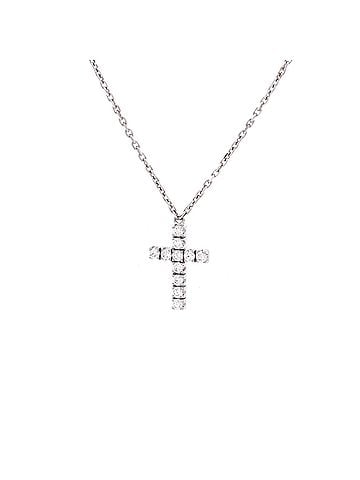 Cartier Cross Pendant Necklace 18K White Gold with Diamonds (view 1)