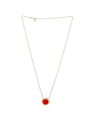 Tiffany & Co. T Circle Pendant Necklace 18K Yellow Gold with Carnelian and Diamonds Large (view 2)