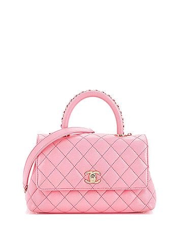 Chanel Coco Top Handle Bag Quilted Caviar with Chain Detail Handle Mini (view 1)