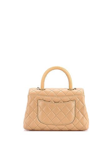 Chanel Coco Top Handle Bag Quilted Caviar with Lizard Embossed Handle Mini (view 2)
