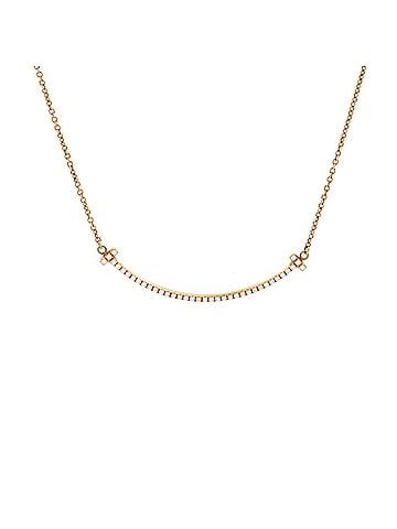 Tiffany & Co. T Smile Pendant Necklace 18K Yellow Gold and Diamonds Small (view 1)