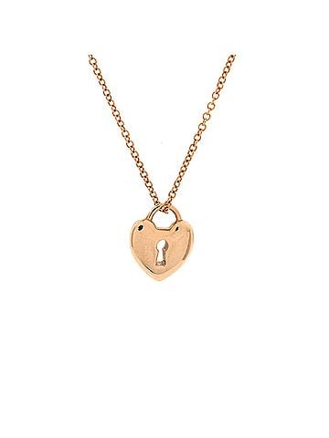 Tiffany & Co. Heart Lock Pendant Necklace 18K Rose Gold (view 1)