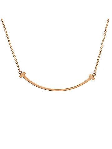 Tiffany & Co. T Smile Pendant Necklace 18K Rose Gold Small (view 1)