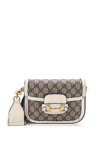 Gucci Horsebit 1955 Shoulder Bag GG Coated Canvas with Leather Mini (view 1)