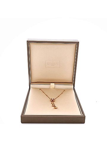 Bvlgari Fiorever Drop Pendant Necklace 18K Rose Gold and Diamonds (view 2)