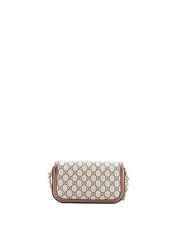 Gucci Horsebit 1955 Shoulder Bag GG Coated Canvas with Leather East West (view 2)