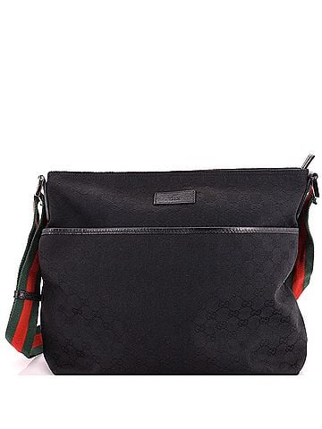 Gucci Front Pocket Web Messenger GG Canvas Medium (view 1)