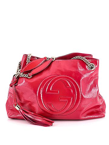Gucci Soho Chain Strap Shoulder Bag Patent Medium (view 1)