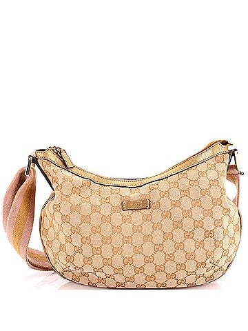 Gucci Saddle Zip Messenger Bag GG Canvas with Leather Medium (view 1)
