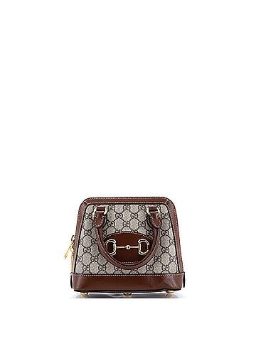 Gucci Horsebit 1955 Top Handle Bag GG Coated Canvas with Leather Mini (view 1)
