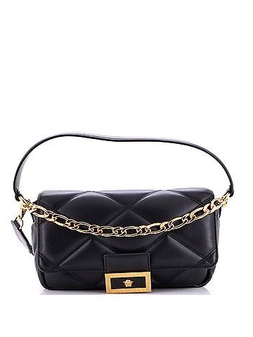 Versace La Medusa Flap Shoulder Bag Padded Quilted Leather Medium (view 1)