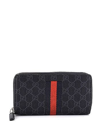 Gucci Web Zip Around Wallet GG Coated Canvas (view 1)