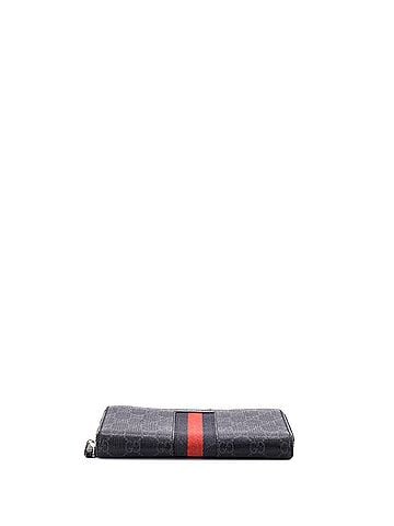 Gucci Web Zip Around Wallet GG Coated Canvas (view 2)