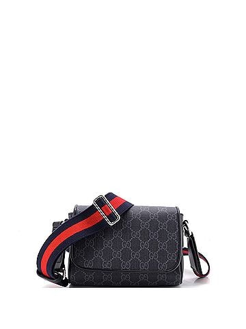 Gucci Web Flap Messenger Bag GG Coated Canvas Super Mini (view 1)