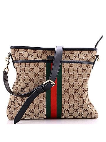 Gucci Front Pocket Web Messenger GG Canvas Small (view 1)
