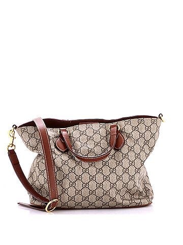 Gucci Convertible Soft Tote GG Coated Canvas with Leather Small (view 1)