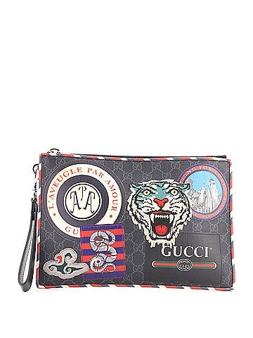 Gucci Night Courrier Pouch GG Coated Canvas with Applique (view 1)