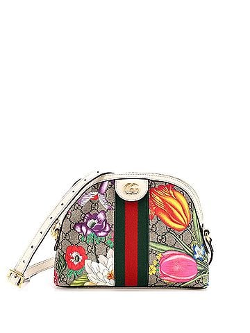 Gucci Ophidia Dome Shoulder Bag Flora GG Coated Canvas Small (view 1)