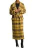Topshop Plaid Yellow Black Gray Coat Size 8 - photo 2
