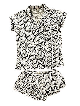 Eberjey White Animal Short Pajama Set Romper (view 1)
