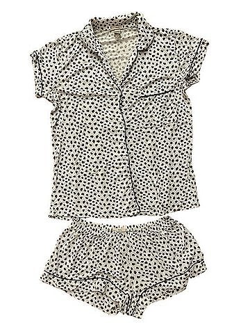 Eberjey White Animal Short Pajama Set Romper (view 1)