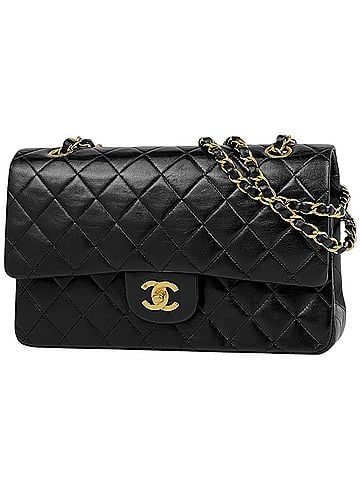 Chanel Chanel Matelassé Shoulder Bag, Double Flap, Coco Mark, Leather, Black, A01112, Women's (view 1)