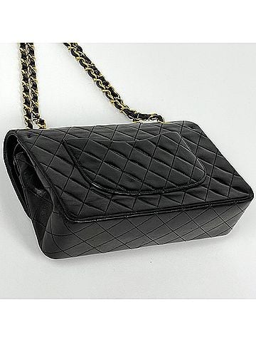 Chanel Chanel Matelassé Shoulder Bag, Double Flap, Coco Mark, Leather, Black, A01112, Women's (view 2)