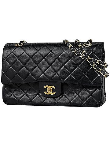 Chanel Chanel Matelassé Shoulder Bag, Double Flap, Coco Mark, Leather, Black, A01112, Women's (view 1)