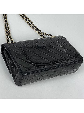 Chanel Chanel Matelassé Shoulder Bag, Double Flap, Coco Mark, Leather, Black, A01112, Women's (view 2)