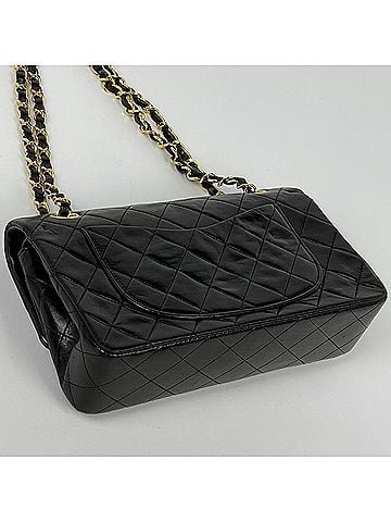 Chanel Chanel Matelassé Shoulder Bag, Double Flap, Coco Mark, Leather, Black, A01113, Women's (view 2)