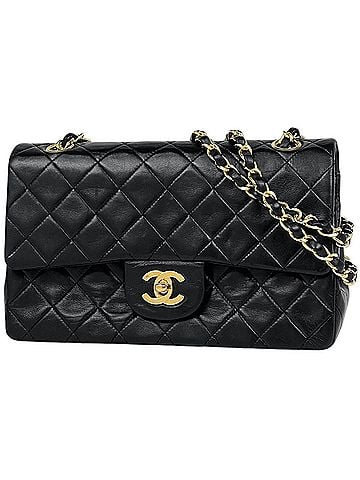 Chanel Chanel Matelassé Shoulder Bag, Double Flap, Coco Mark, Leather, Black, A01113, Women's (view 1)