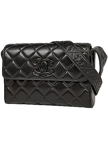 Chanel Chanel CHANEL Shoulder Bag Coco Mark Matelassé Leather Black Women's (view 1)
