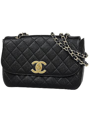 Chanel Chanel CHANEL Shoulder Bag Coco Mark Matelassé Double Chain Caviar Leather Black Women's (view 1)
