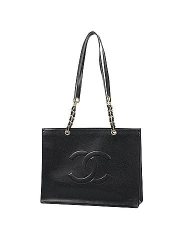 Chanel Chanel tote bag, Coco Mark, caviar leather, black, women's. (view 1)