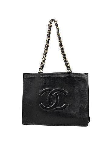 Chanel Chanel tote bag, Coco Mark, leather, black, women's. (view 1)