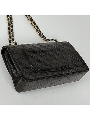 Chanel Chanel Matelassé Shoulder Bag, Double Flap, Coco Mark, Leather, Black, A01112, Women's (view 2)