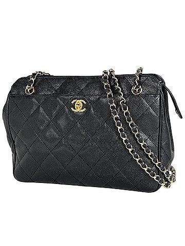 Chanel Chanel CHANEL Shoulder Bag Coco Mark Matelassé Caviar Leather Black Women's (view 1)